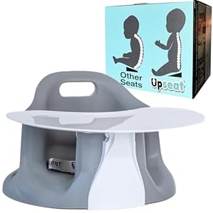 Upseat Baby Floor Seat Booster Chair for Sitting Up with Removable Tray for Meals and Playtime, Developed with Physical Therapists for Safe and Healthy Hip Development and Posture