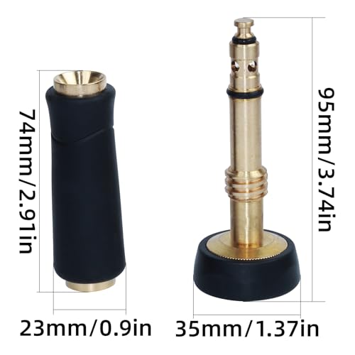 Image of RUIAN 2Pcs Brass Hose Nozzle,American 3 /4 Internal Thread Adjustable Hose Nozzle for Cleaning Car, Watering Flowers, Lawns, Cleaning Ground