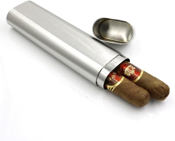 Stainless Steel Cigar Case Cigar Tube Pocket Cigar Holder (Brush Finish) image 4