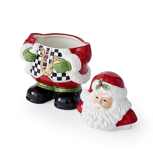 Spode-Christmas-Tree-Black-White-Santa-Candy-Jar-8-Inch-Ceramic-Candy-Storage-Jar-with-Lid-Decorative-Christmas-Cookie-Container-for-Holiday-Kitchen-Counter-Displays-Treats-and-Gifts Spode Christmas Tree Black White Santa Candy Jar 8 Inch Ceramic Candy Storage Jar with Lid Decorative Christmas Cookie Container for Holiday Kitchen Counter Displays Treats and Gifts