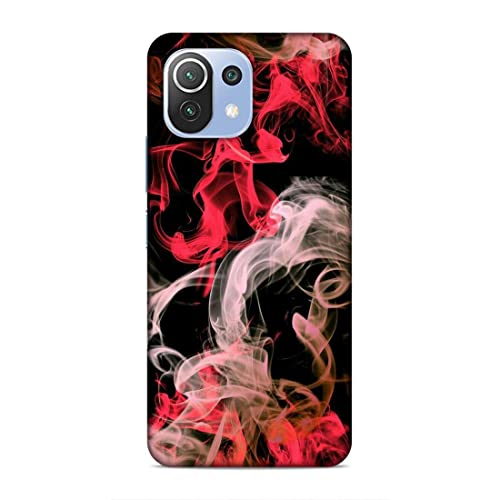 Image of Printed Mobile Back Hard Case Cover for Xiaomi Redmi 11 Lite /Xiaomi Redmi 11 Lite 5G / Xiaomi 11 Lite NE 5G | Smoke, Colourful Smoke, Red, White-2201