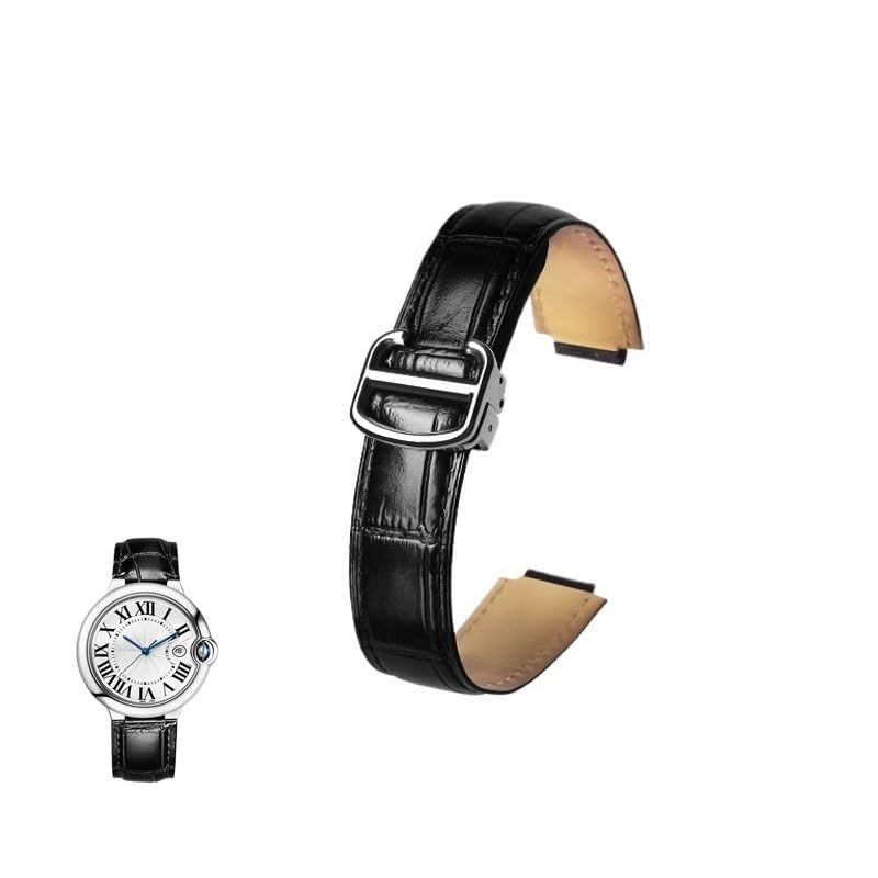Bracelet de montre convexe en cuir véritable pour remplacer un fermoir usé avec élégance