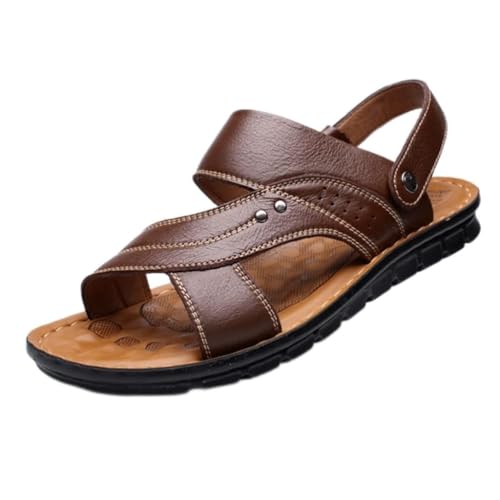 Men's Men's Sandals Men's Shoes Casual Men's Shoes Slippers Stripe Sandals Rubber Mens Shoes(White-Patch Five-Pointed star4,43 Code)