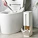Narrow Trash Can with Toilet Brush Holder Garbage Storage with Press Top Lid Modern Waste Can
