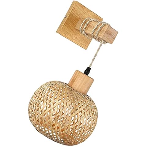 DOITOOL Bamboo Lantern Wall Sconce Lighting Cover