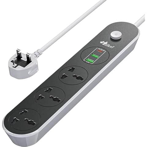 Hulker 3 Way Extension Lead with USB Ports Cover