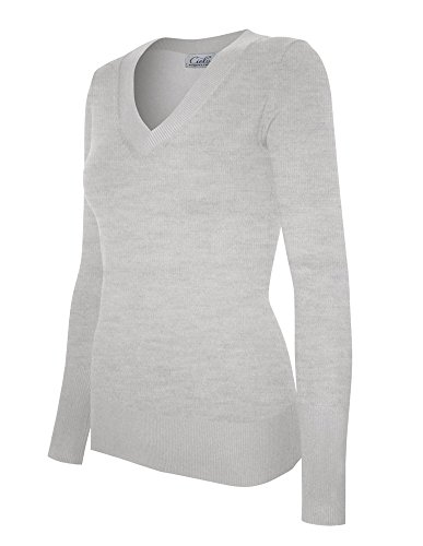 Women's Solid Soft Stretch Pullover Knit Sweater