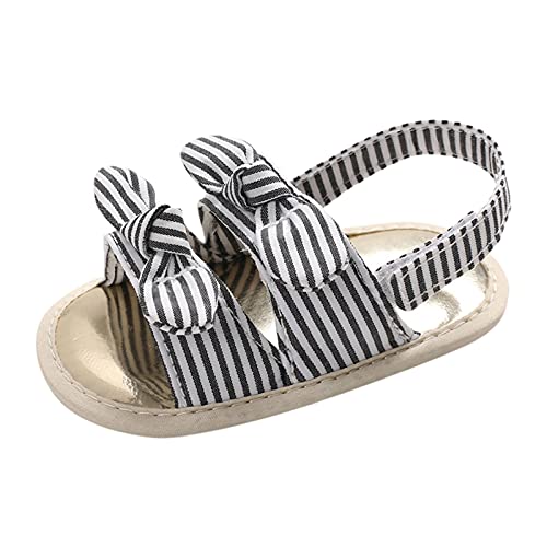 Baby Infant Shoes Boy Girl Sandals Striped First Walkers Lightweight Prewalker Fashion Summer Beach (Black, 5 M Toddler)