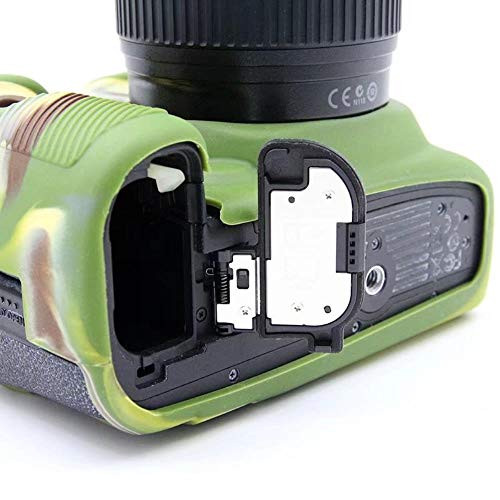 Image of 5D Mark IV Camera Case, Professional Silicone Rubber Camera Case Cover Detachable Protective Compatible with Canon 5D Mark IV - Military Green