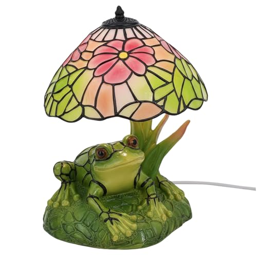 Lampe grenouille en vitrail d'art, veilleuse de salon élégante de 18,5 cm