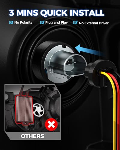 Image of Marsauto 9004 Bulb 2025, M1S 48000LM 9004 Bulbs 6000K, 800% Extremely Bright HB1 Fog Bulbs, No Adapter Required, 1:1 Mini Size with 20000RPM Fan HB1 Fog Light - Pack of 2