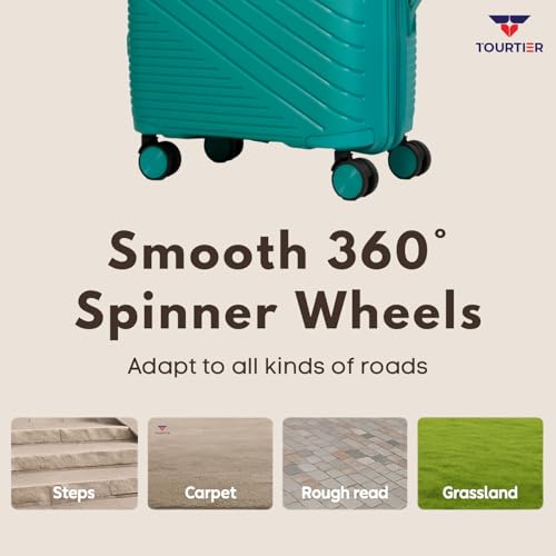 Image of Hard-Shell Luggage Trolley Bag with 360 Spinner Wheels, Large Capacity Travel Carry-On Suitcase (Style-1, Green, 28 INCH)