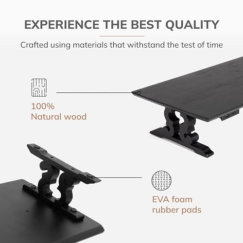 Image of Anji Mountain Monitor Stand - Desktop Organizer & Laptop Riser, Ergonomic Monitor Riser, Space-Saving Monitor Stand for Desk, Durable Construction, Easy Assembly, Ideal for Home & Office