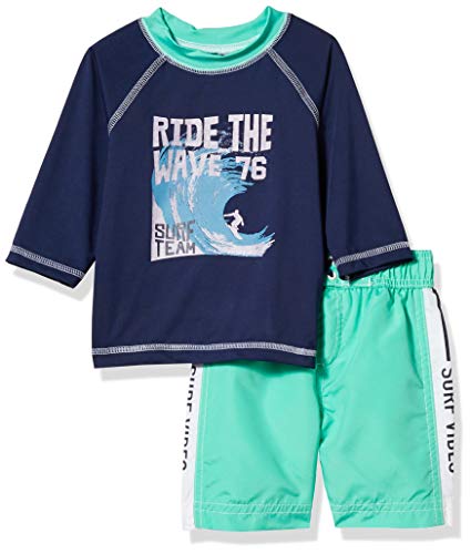 iXtreme Boys' Baby Printed Two Piece Rashguard Sets, Soft Seafoam, 18M
