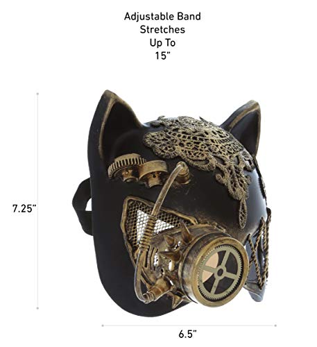 Attitude Studio 4707-SEAS-M Steampunk Cat Ears Eye Mask Robot Monocles Costume thumb #1