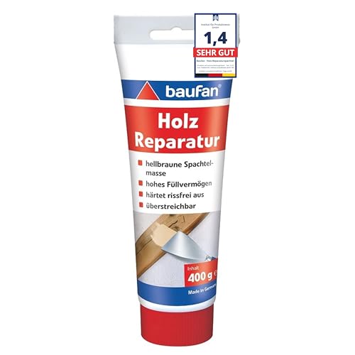 Baufan Holz Reparaturspachtel, naturbraun, 400 g, transparent