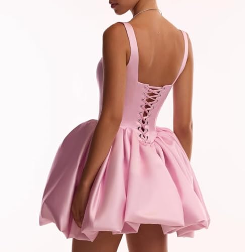 SoDigne Flower Bud Short Homecoming Dresses Summer Satin Mini Cocktail Party Dress for Teens2