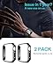 Smiling 2 Pack Case Built in Tempered Glass Screen Protector Compatible with Apple Watch Series 11 (2025)/Series 10 46mm, Hard PC Case Overall Protective Cover- Black