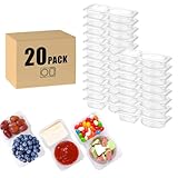 Inbeby 20 Set Snack Containers,Reusable Snack Containers with lids, 2-Compartment Dipping Snack Pack Containers, snack containers for kids, Outdoor Takeaway Sauce Dip Case