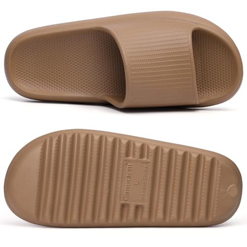 Image of Comwarm Cloud Slide Sandals for Women Men Ultra Comfort Recovery Pillow Slippers Soft Summer Beach Shoes with Low Arch Support