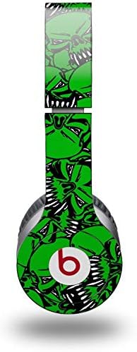 Skin Decal Wrap Works with Original Beats Solo HD Headphones Scattered Skulls Green Skin Only (Headphones NOT Included)