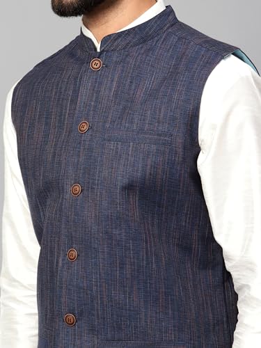 Image of LATEST CHIKAN Men's Traditional Cotton Solid Nehru Jacket /Waistcoat