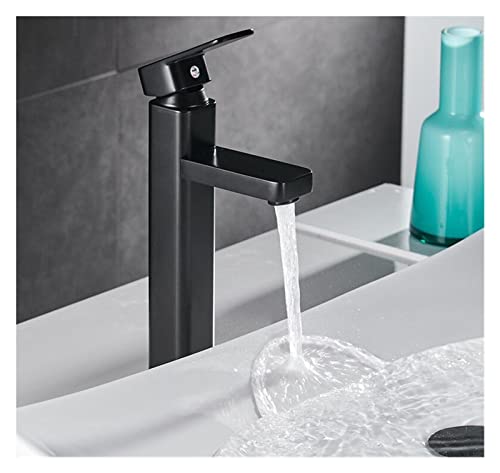 Robinet d'évier carré noir pour vasque haute de salle de bain moderne