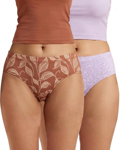 Image of URBAN ADVENTURE Women's Cotton Printed High Waist Full Coverage Briefs | Soft & Stretchable Everyday Hipster Panties | Breathable Comfort Fit | Pack of 3