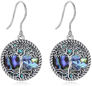 Tree Of Life Earrings for Women Aeonslove Sterling Silver Drop Dangle Earrings Jewellery Gifts for Mum Ladies Girls Christmas Birthday