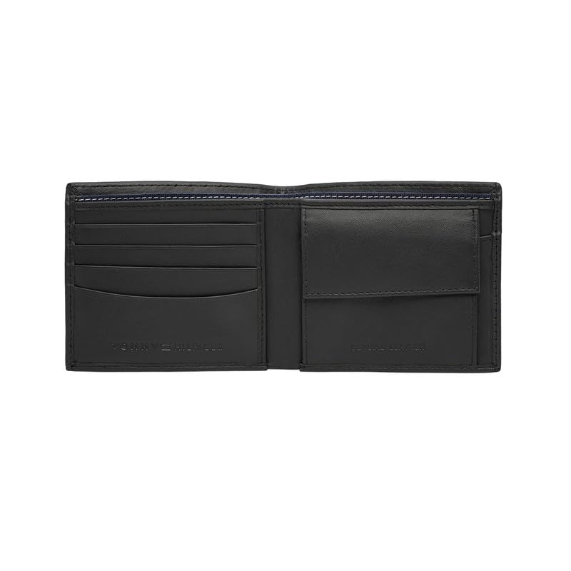 Image of Tommy Hilfiger Men's Wallet Elgon - Black | Embossed Leather | Global Coin Pocket | Stylish Purse for Men