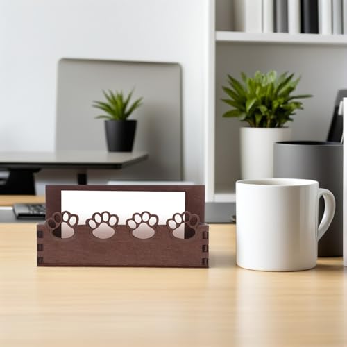 Tarjetero de madera con forma de pata de gato PRETYZOOM expositor de escritorio 2 piezas 7