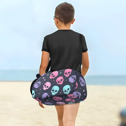 Duffle Bag for Boys or Girls with Shoes Compartment, Cute Skull Head Sports Travel Bag Overnight4