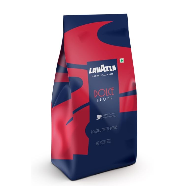 Image of Lavazza Dolce Aroma | Roasted Coffee Beans | Medium Dark Roast | Natural Arabica Blend | 500g Pack (Pack of 2)