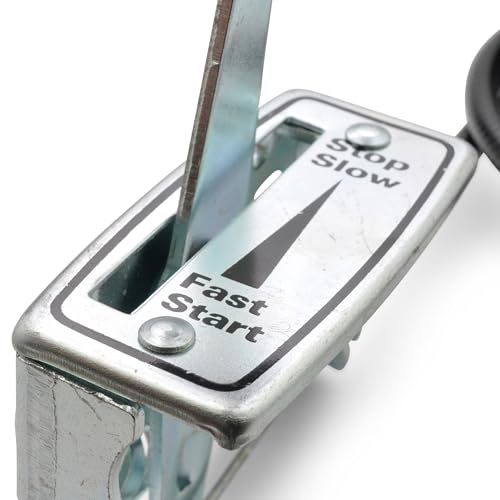 Easyboost Bedienungshebel Gashebel Gaszug Bowdenzug Gasgriff Gaskabel Gasseil mit Mantel und starrem Kabel für Rasenmäher mit Z-Endstück Metallausführung