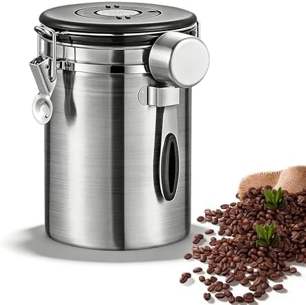 Recipiente para Café de 1,8L, Aço Inoxidável 304, com Colher, Ide...