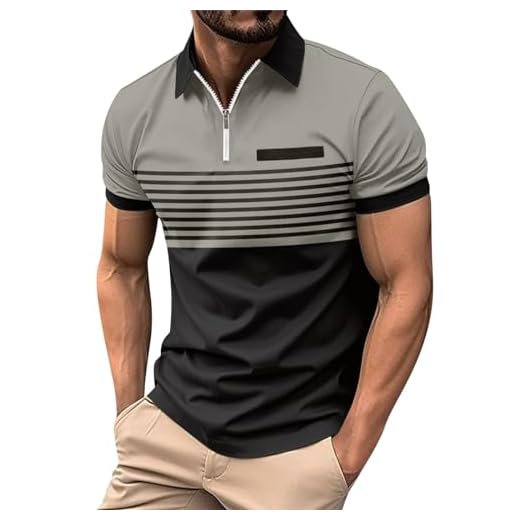 Générique Polo Homme Manches Courtes Col V Tshirt Été Manches Courtes Sportswear, Amazon Essentials Homme - Sport Running Grande Taille T-Shirt Golf Pas Cher Haut Top(Gris,L)