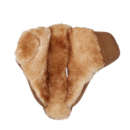 Pamir Men's Adjustable Sheepskin House Slippers With Memory Foam Indoor Outdoor Open Toe Scuff Chestnut Size 10 #TOP1