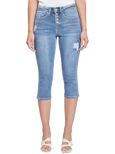 Royalty For Me Womens Women's Vintage High Rise Capri Jeans