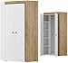 Produktbild furniture24_eu Eckkleiderschrank Schrank Eckschrasnk Riva mit Beleuchtung