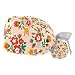 Color Flower 2 Pcs Unisex Working Cap with Button Sweatband Adjustable Tie Back Bouffant Hats