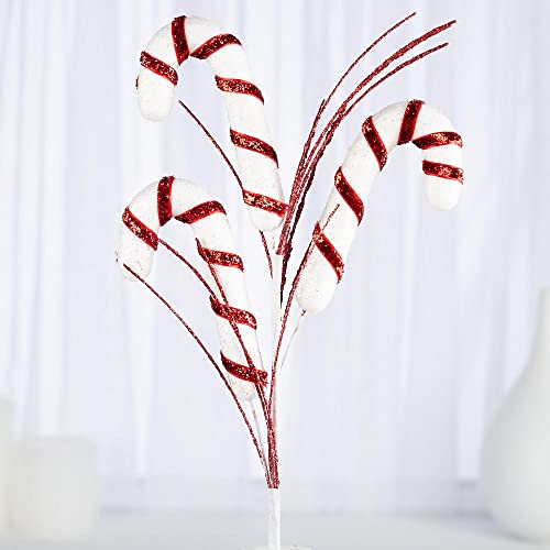 Set of 6 Candy Cane Picks for Holiday Decorating and Christmas Floral Arrangements by Factory Direct Craft