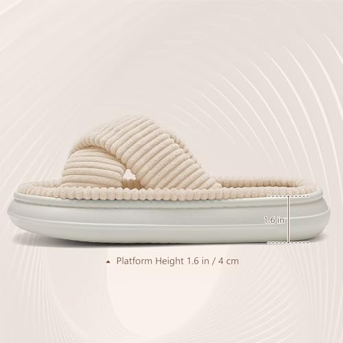 Pantoufles d'été à bout ouvert avec semelle plateforme confortable - 4