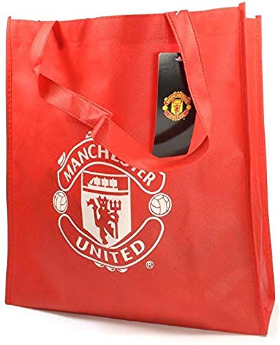 Manchester United FC Official Soccer Crest Reusable Tote Bag (One Size) (Red/White)