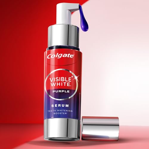 Visible White Purple Teeth Whitening Serum, 40ml – Mint & Yuzu Flavour, Instant Brightening Purple Serum for Whiter Smiles
