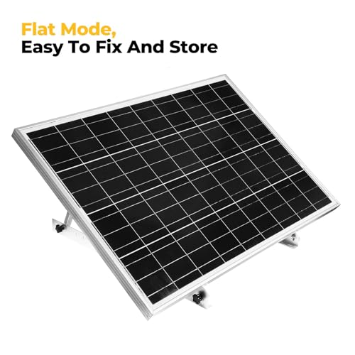 Image of BougeRV 28in Adjustable Solar Panel Tilt Mount Brackets with Foldable Tilt Legs, Solar Panels Mounting Support up to 100 150 200 Watt Solar Panel for Roof, RV, Boat, and Off-Grid