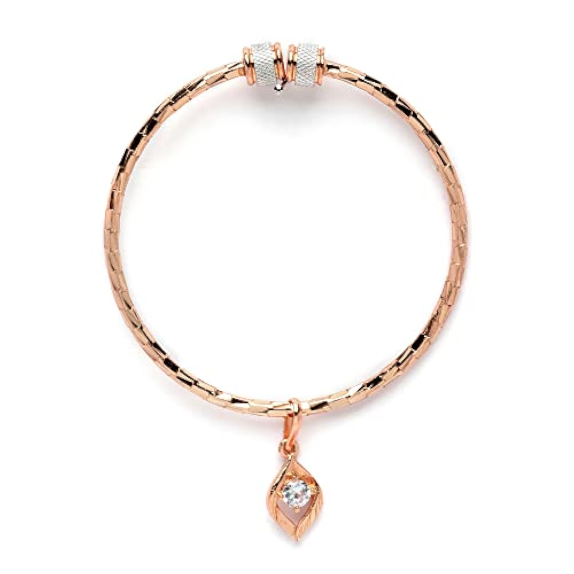 Rose Gold-Plated Peacock Handcrafted Kada Bracelets Set