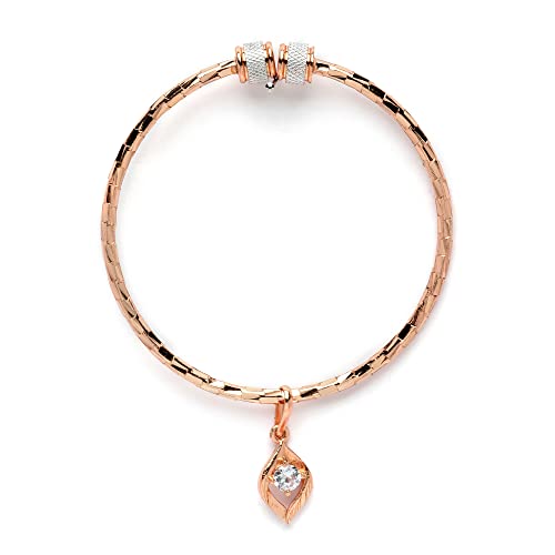 Rose Gold-Plated Peacock Handcrafted Kada Bracelets Set