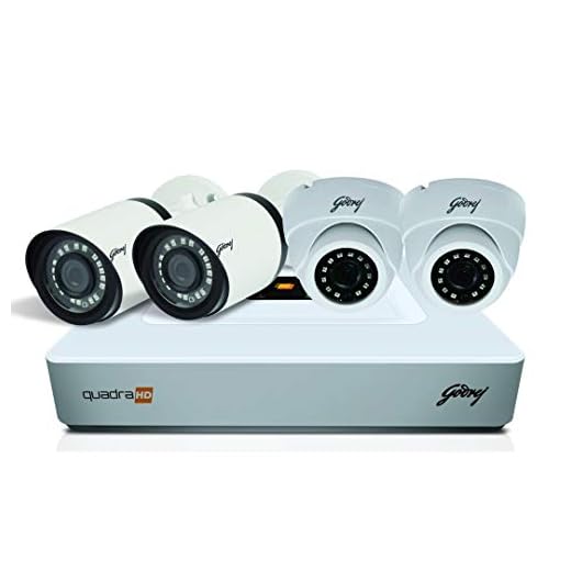 Godrej Security Solutions See Thru 1080P 4 Channel 2 Dome 2 Bullet Cameras HD Full CCTV Camera Kit (White)