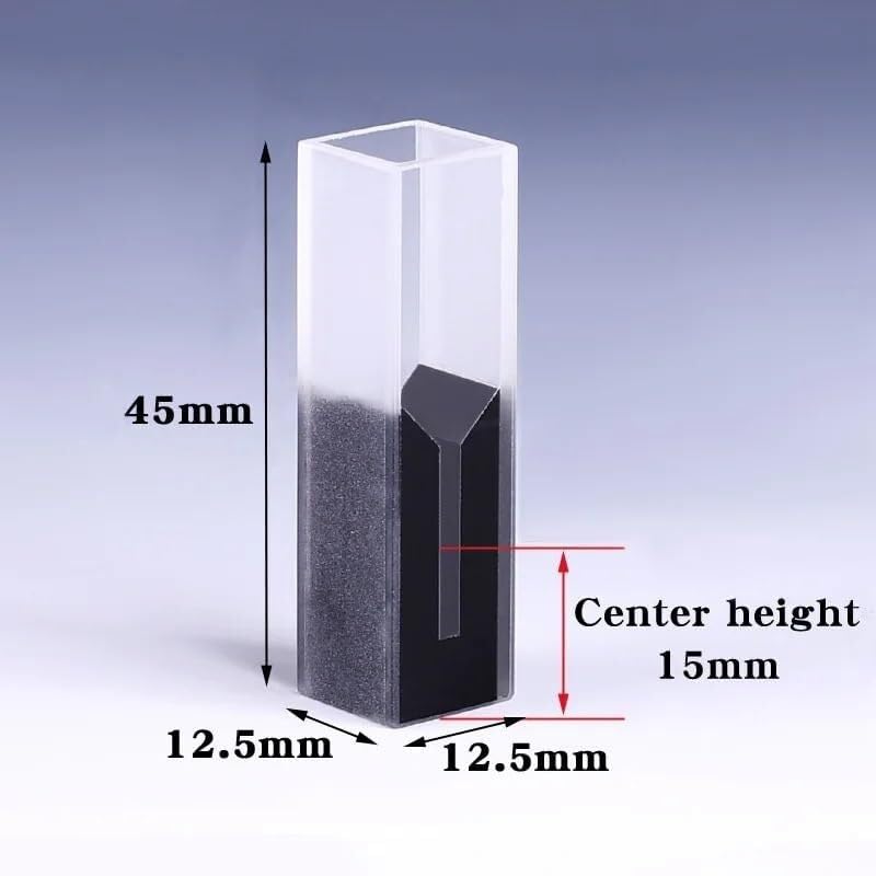 Cubeta submicro de cuarzo con paredes y tapa negras, volumen de 300 ul, longitud de trayectoria de 10 mm, compatible con espectrofotómetro UV-Visible