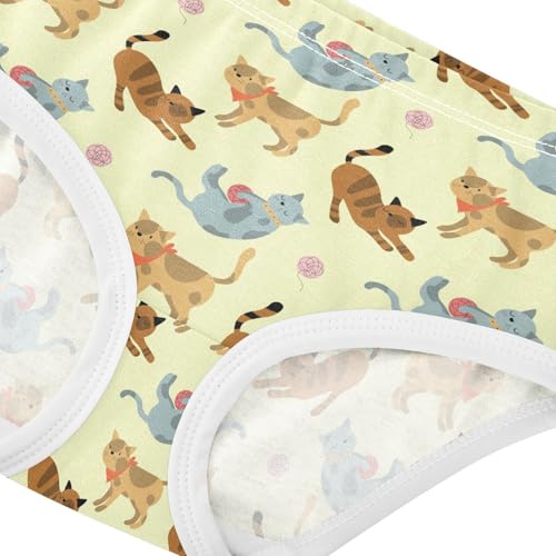 Girls' Underwear Woolly Ball Cat Cotton Stretch Comfort Toddler Panties4